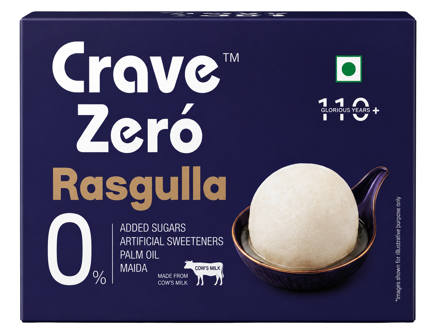 Crave Zero no added sugar Rasgulla pack